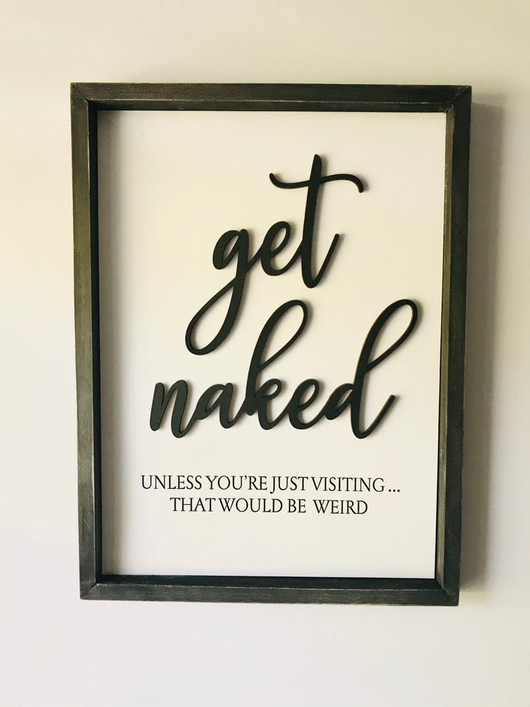 'Get Naked' Wall Signs