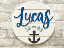 Load image into Gallery viewer, &#39;Nautical&quot; Round Name Sign
